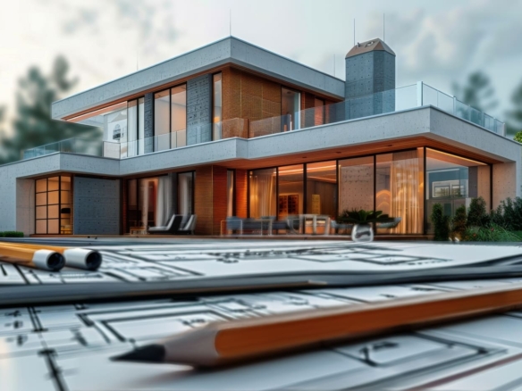 medium ai generated house with pool in front 1 balipropertyagent.com