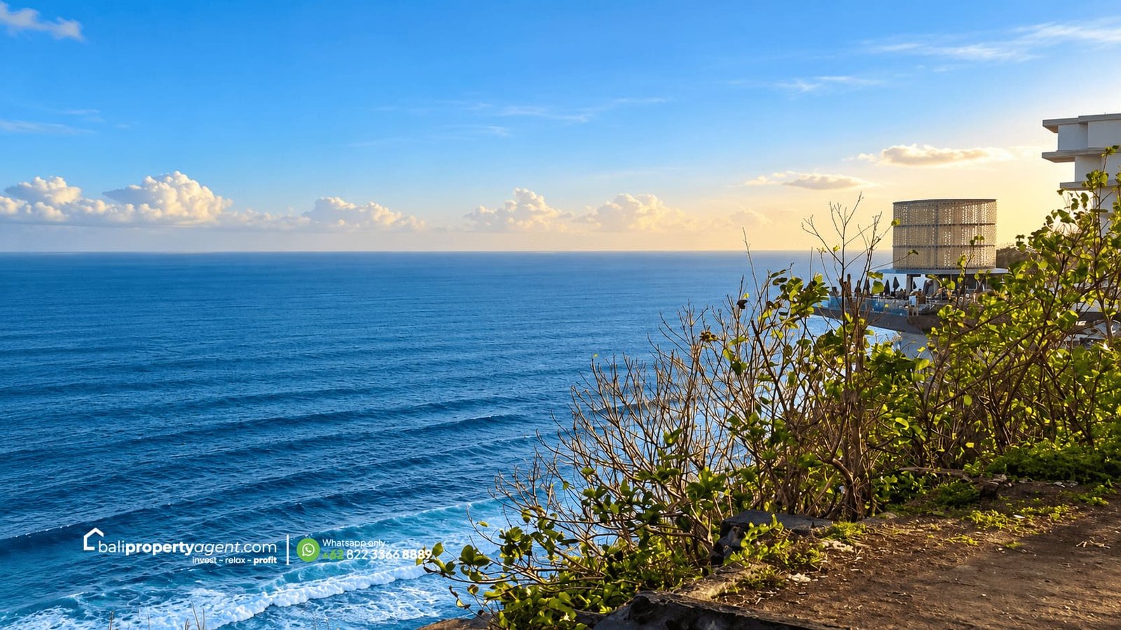 Golden Seaside Terrace at Dusk balipropertyagent.com